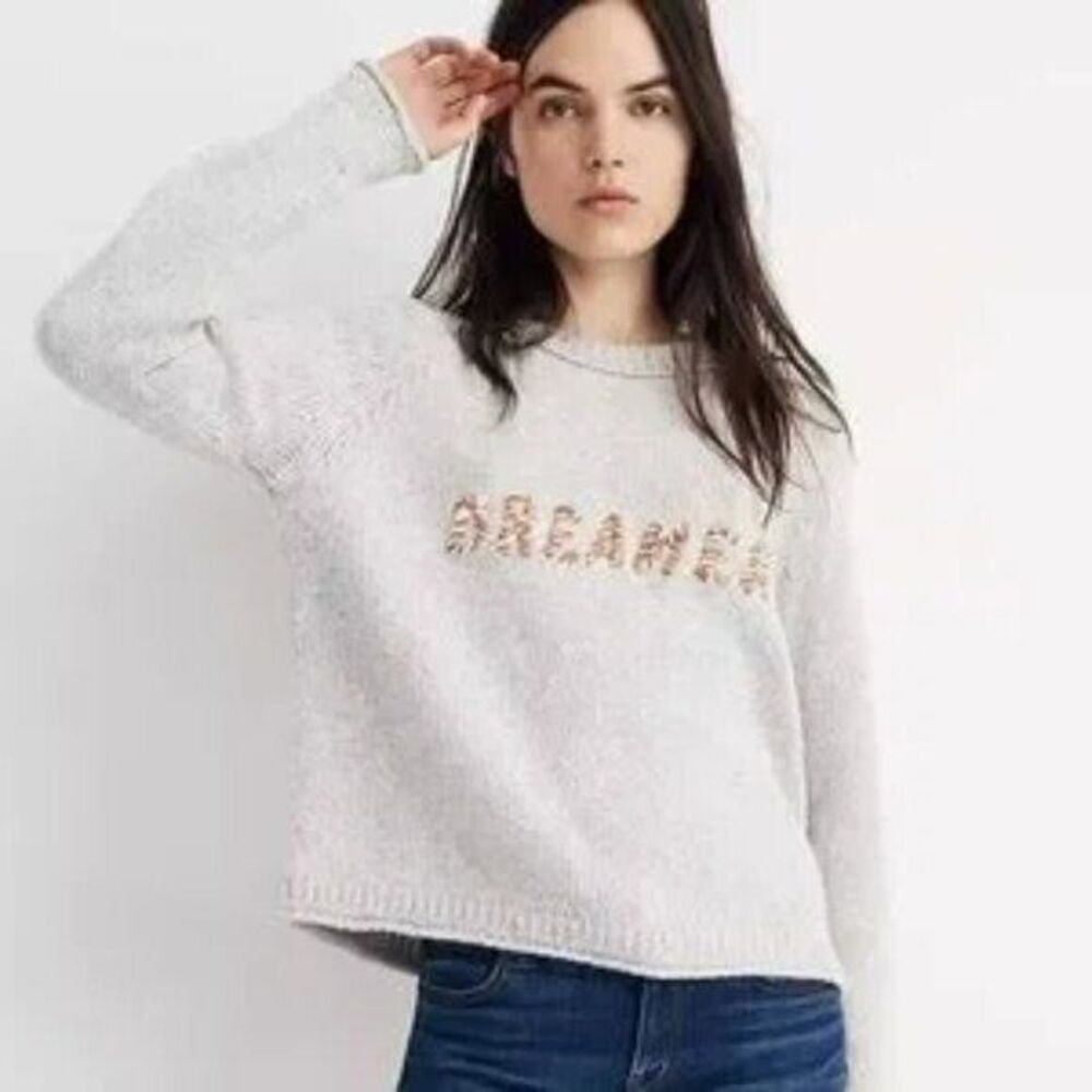 NWT Madewell Dreamer Sweater Gray Marled Pullover Crew Size 2X